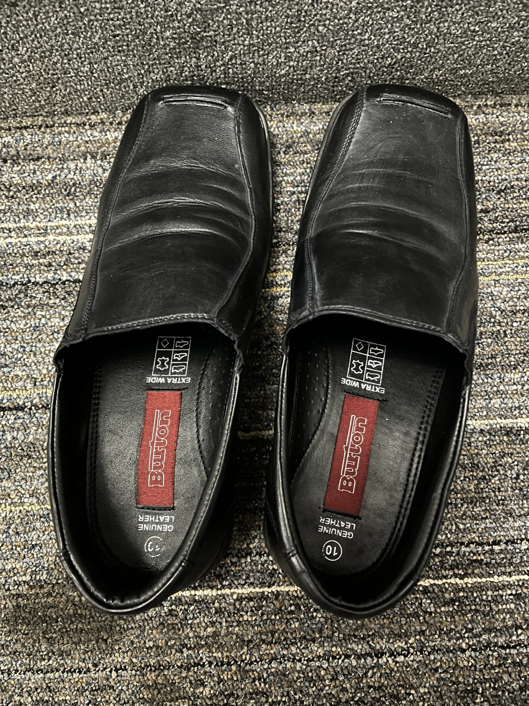 Burton Men's Black Genuine Leather Shoes - Size 10 Extra Wide - photo 2