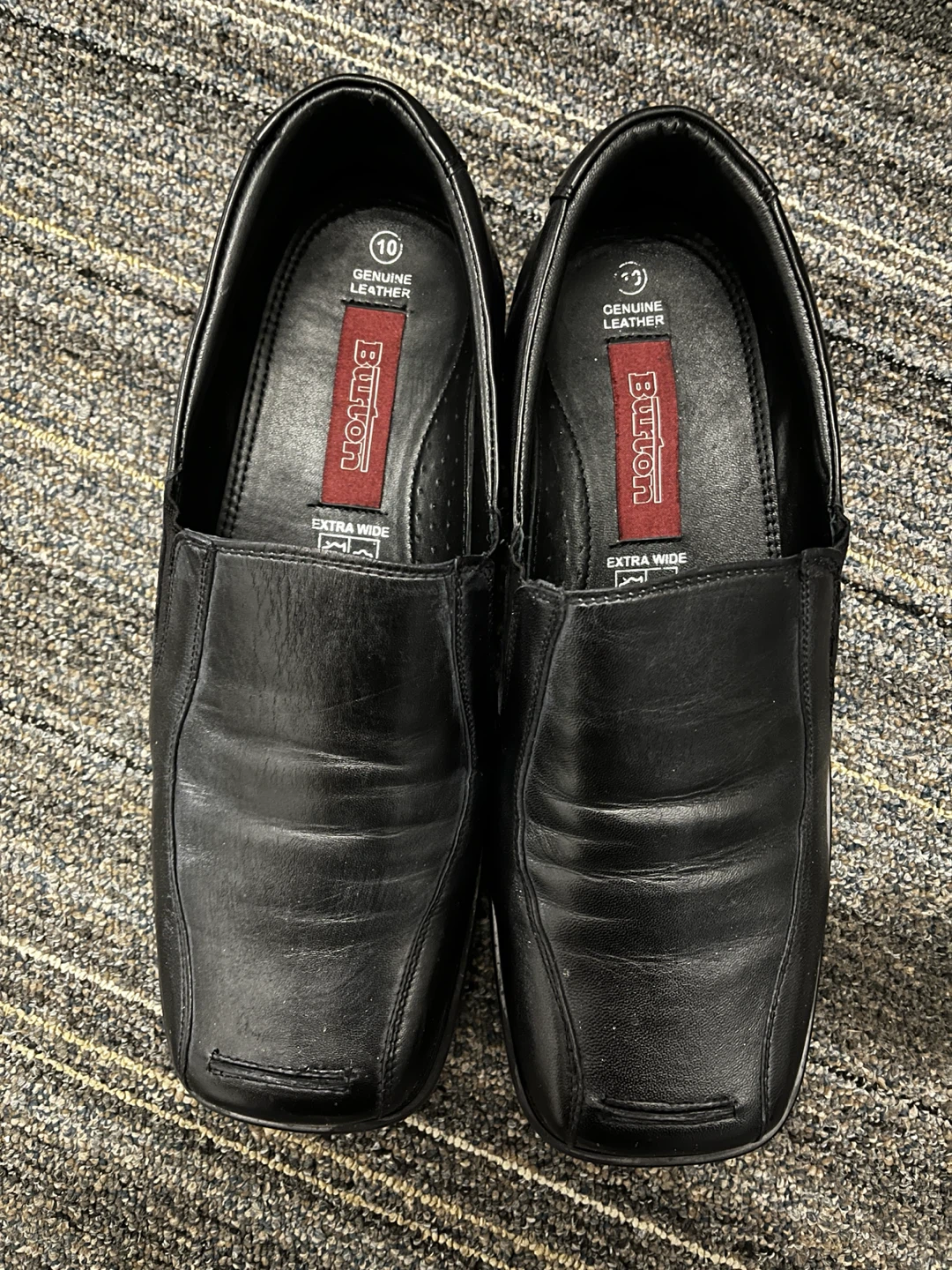 Burton Men's Black Genuine Leather Shoes - Size 10 Extra Wide - photo 3