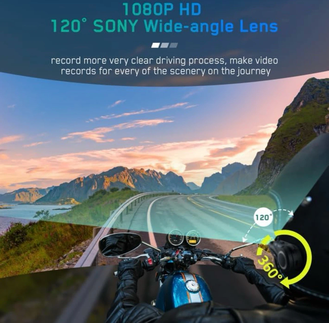 Maxto Motorcycle Bluetooth Headset Intercom with 1080P HD Camera - photo 4