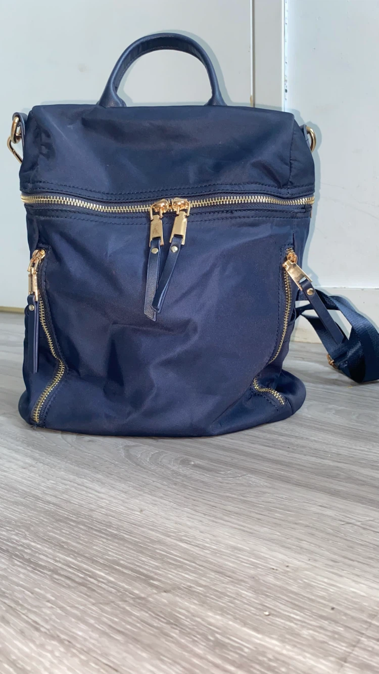 Navy Blue Convertible Backpack Purse