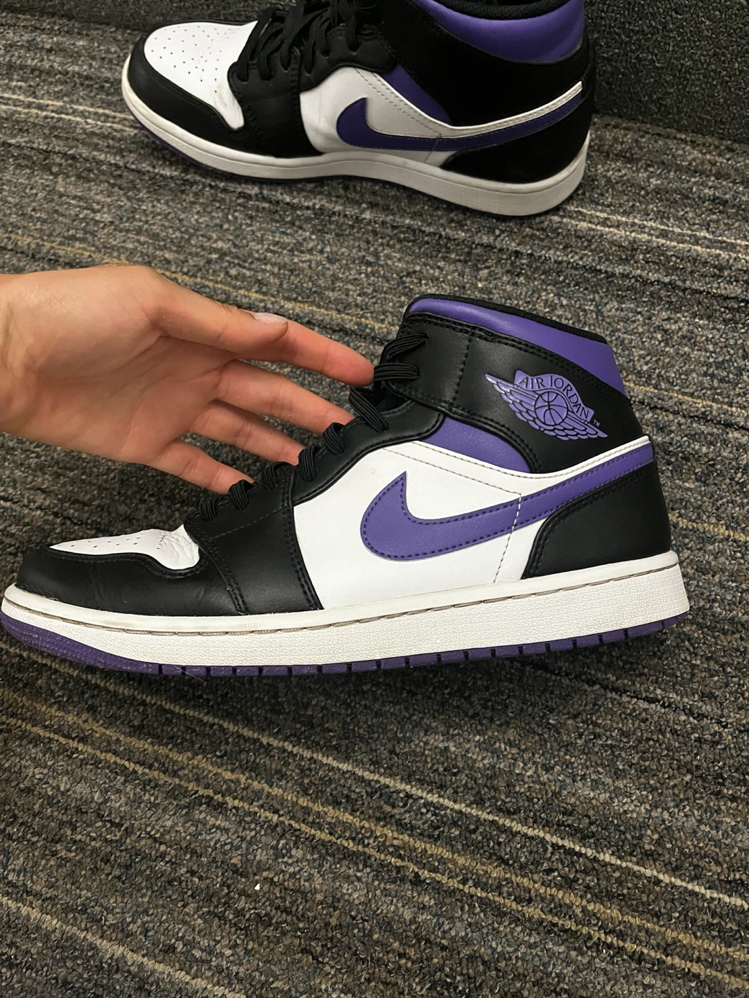 Air Jordan 1 Mid Purple Sneakers (US size 9) - photo 3