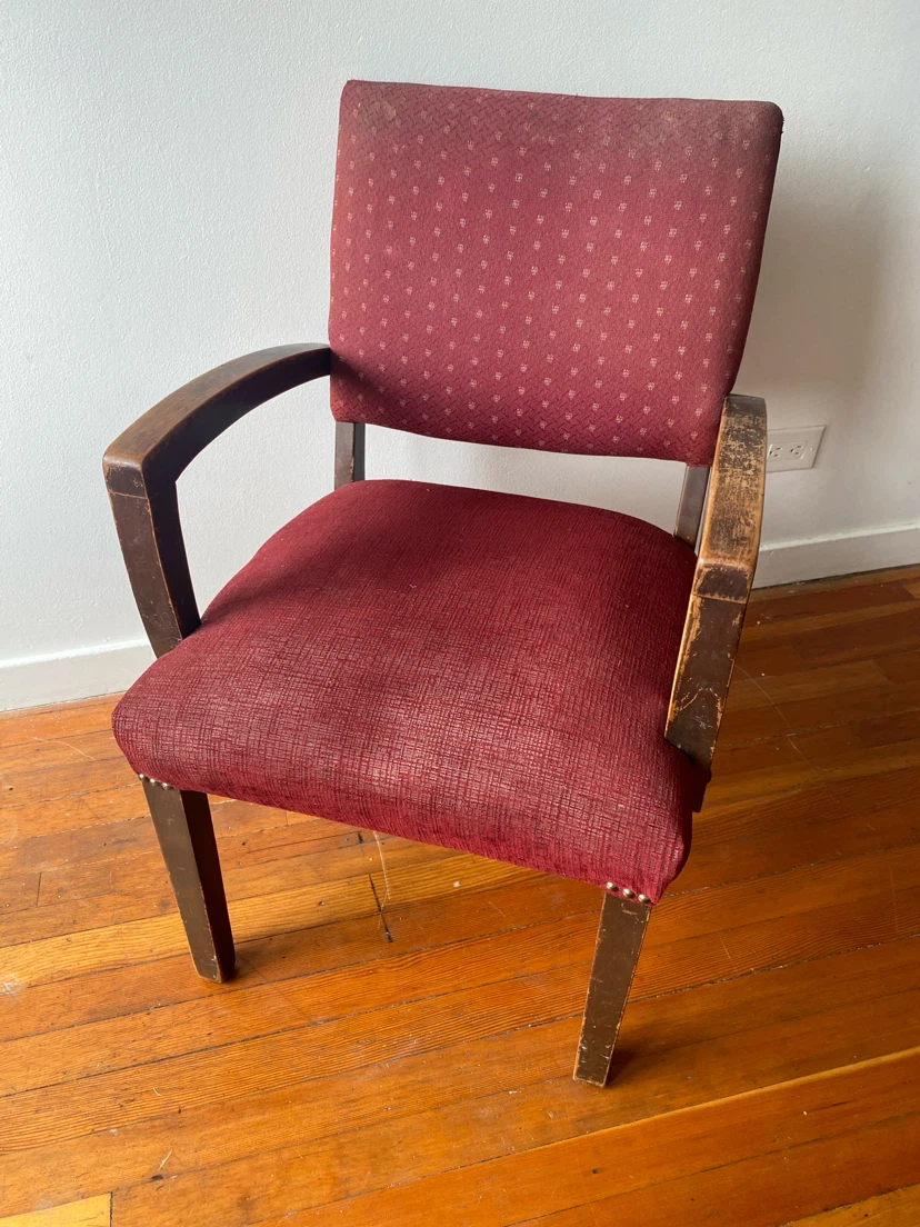 Upholstered Armchair - Burgundy