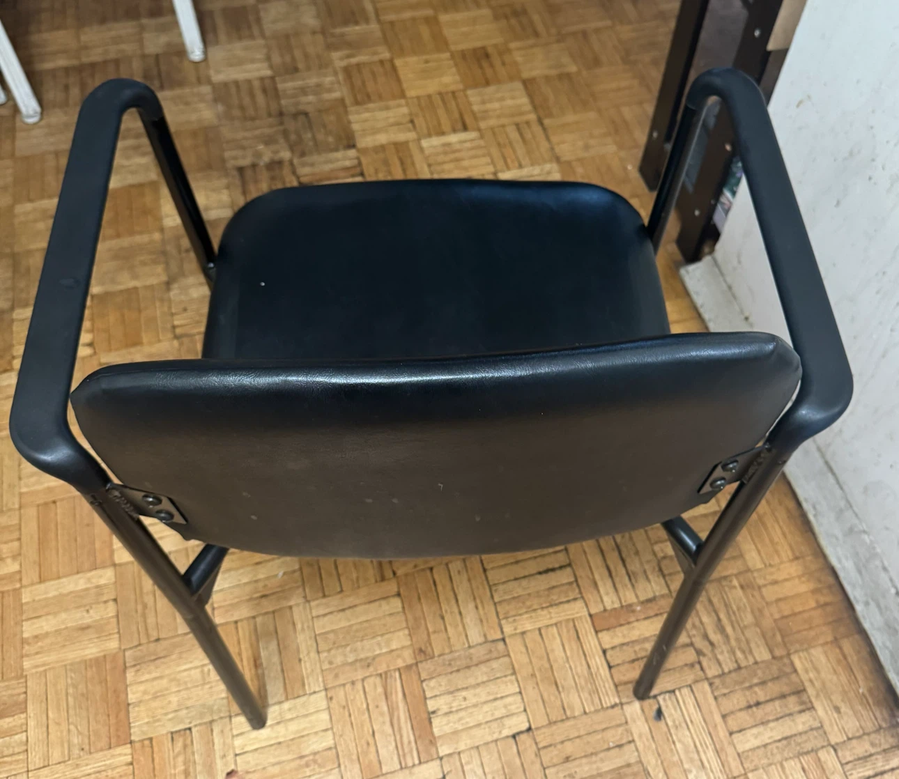 Black Faux Leather Arm Chair