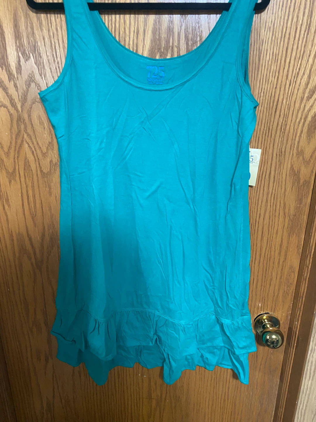 Teal Ruffle Hem Sleeveless Tank Dress - photo 3