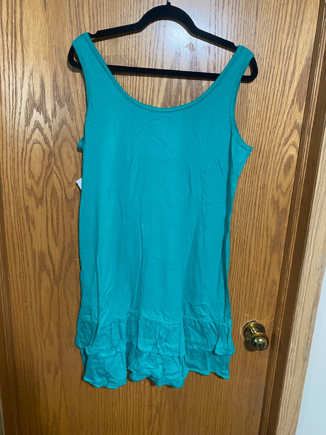 Teal Ruffle Hem Sleeveless Tank Dress - photo 4