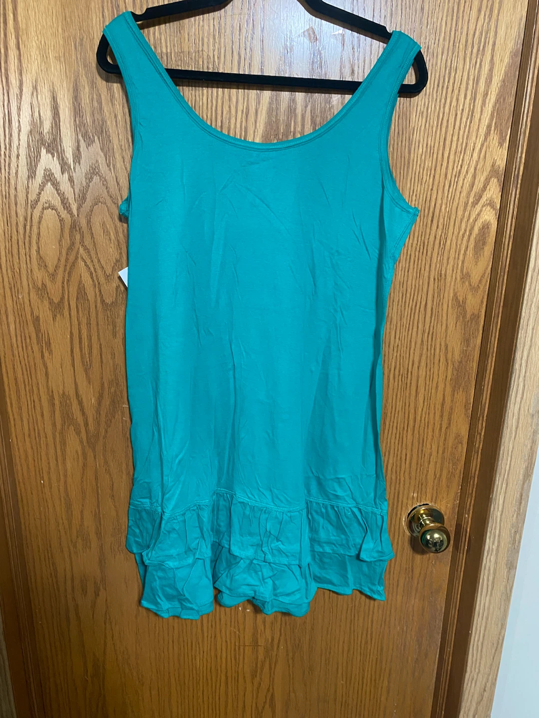 Teal Ruffle Hem Sleeveless Tank Dress - photo 5