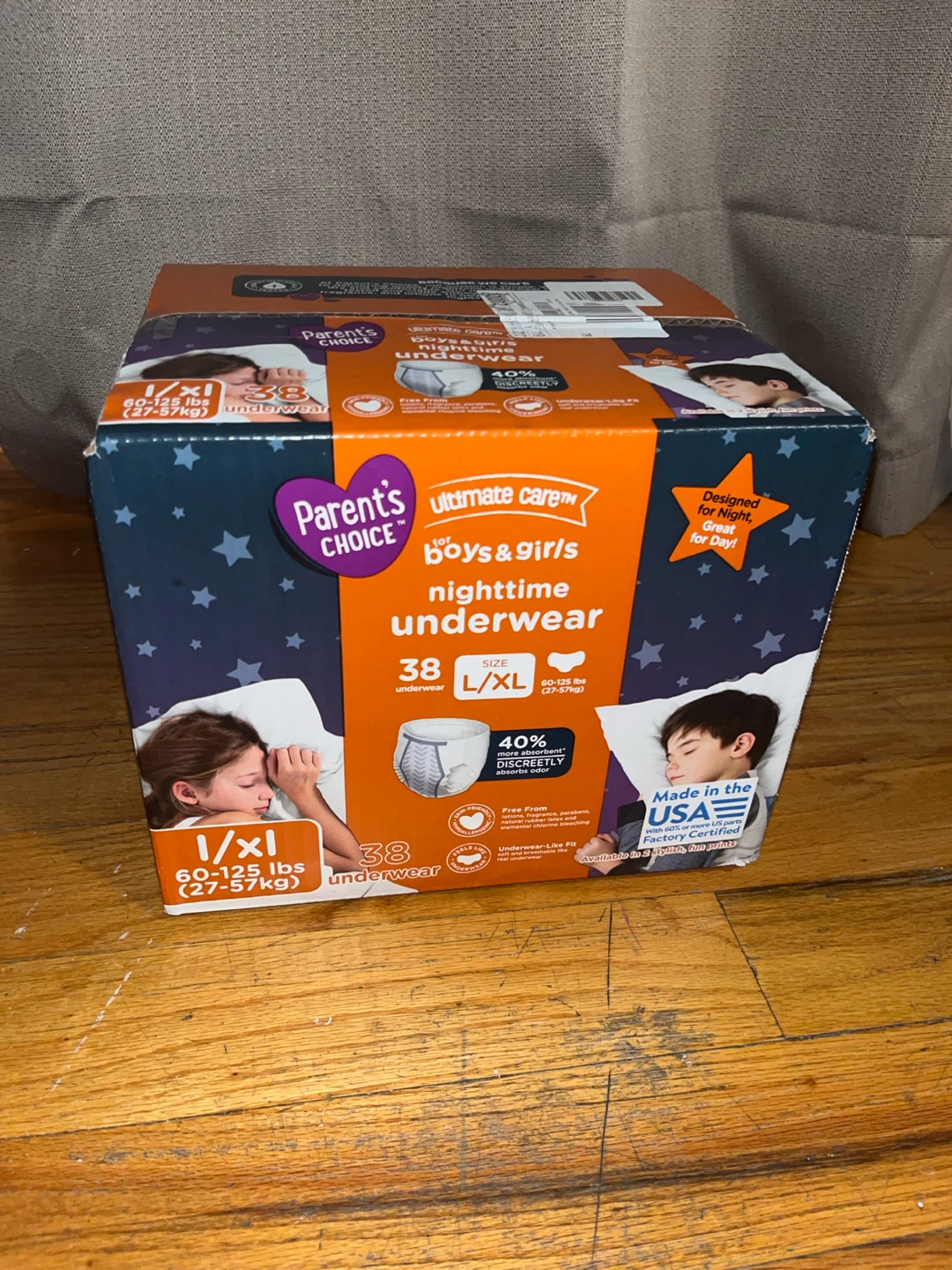 Parent's Choice Boys & Girls Nighttime Underwear L/XL 38ct