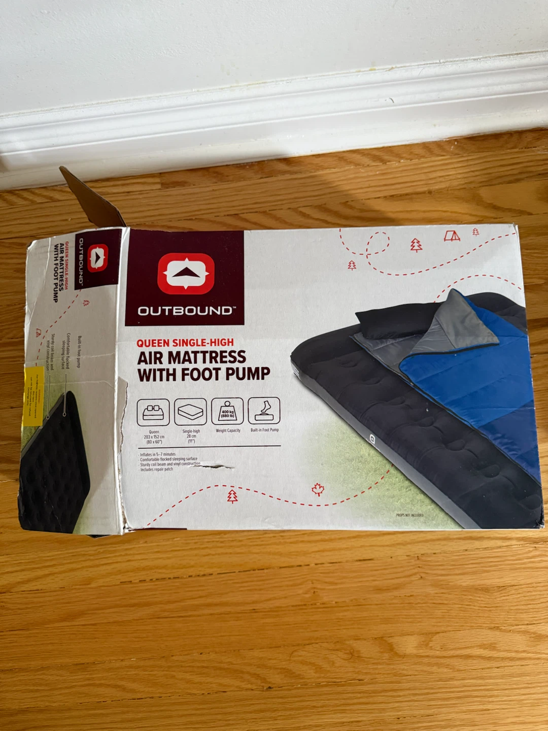 Outbound Queen Single-High Air Mattress with Foot Pump - photo 2