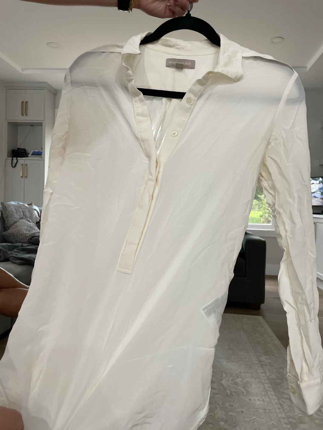Banana Republic White Silk Shirt S/P