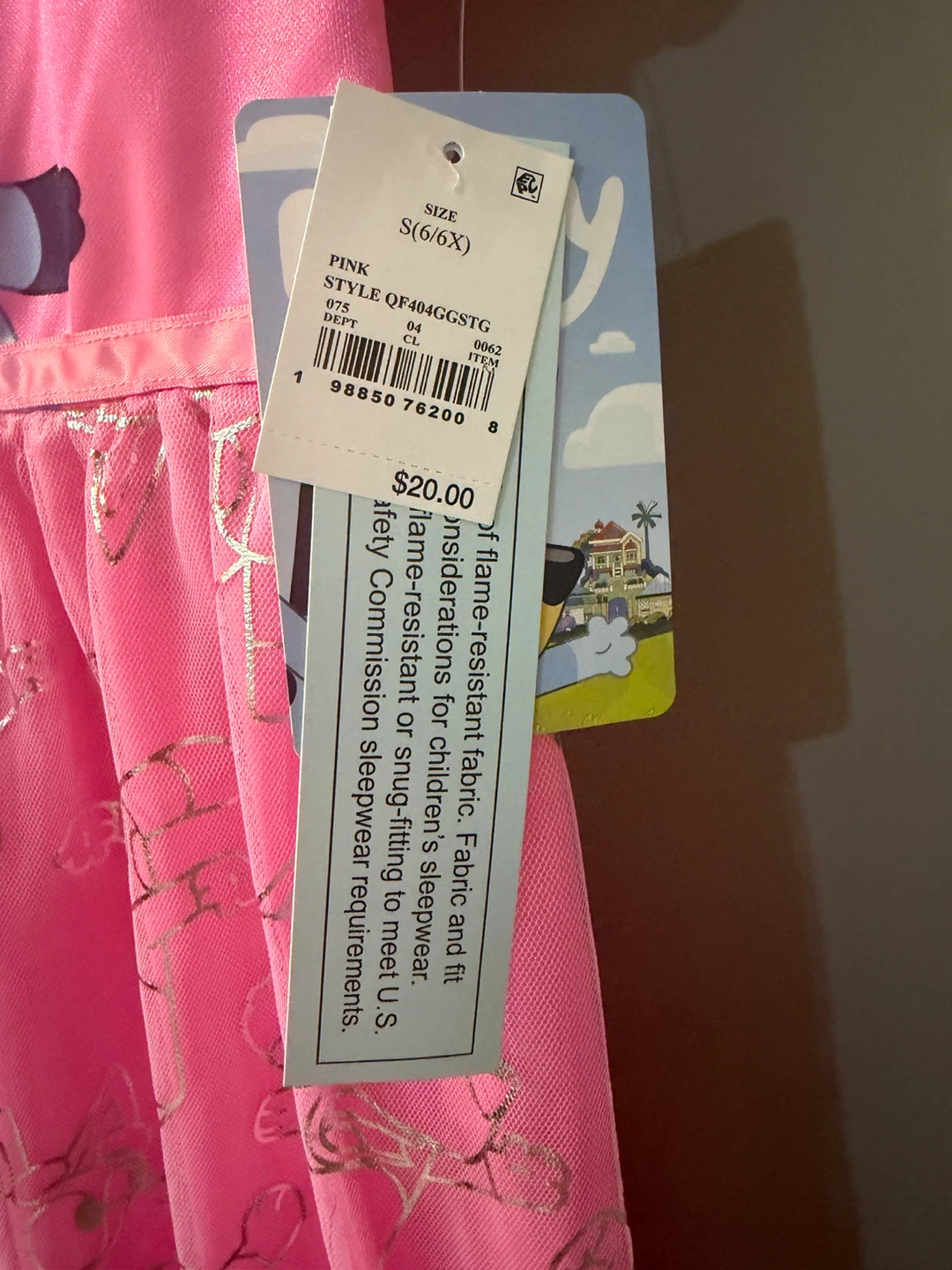 Bluey Pink Girls Nightgown Dress Size S (6/6X) NWT! - photo 2