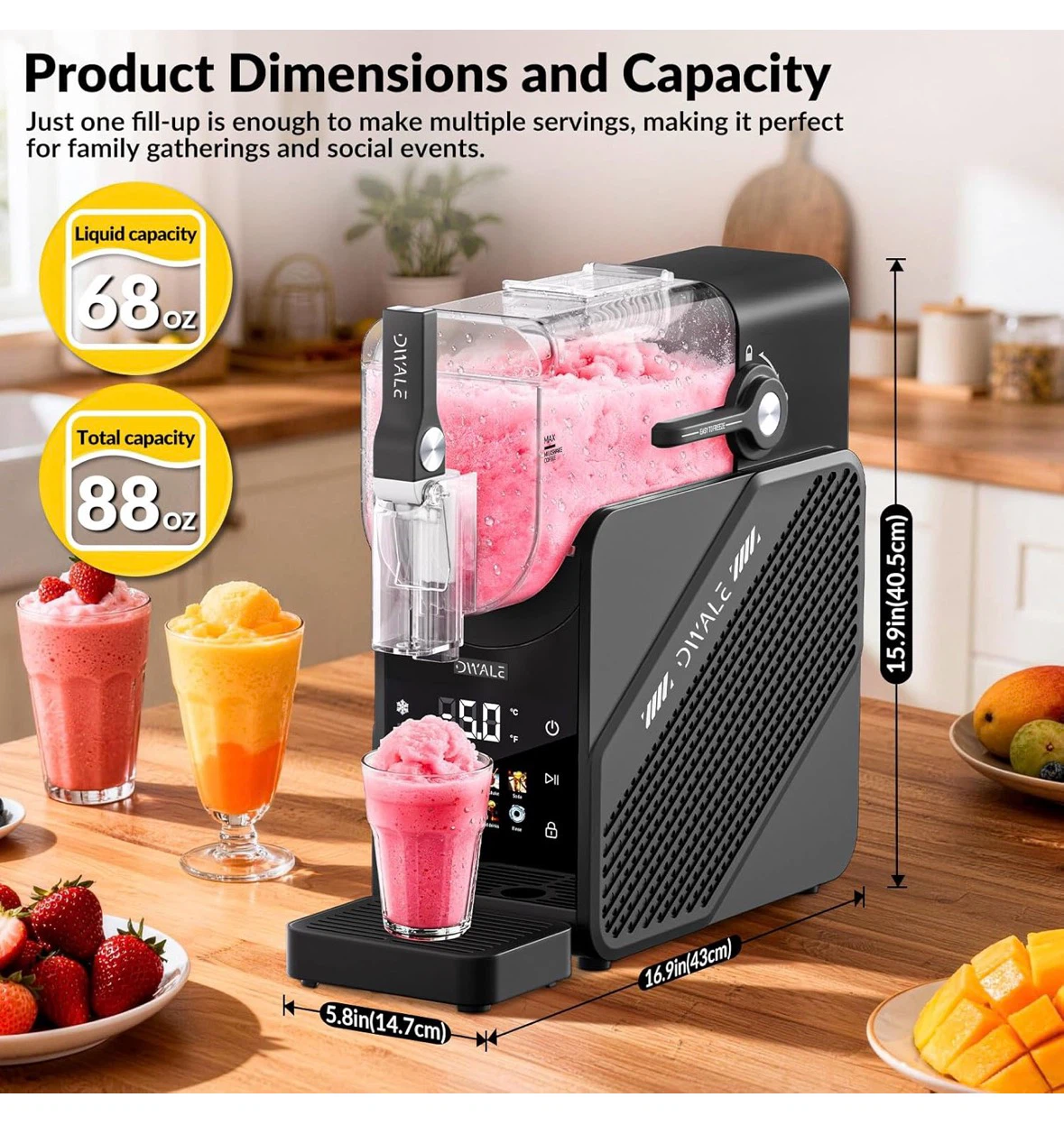 Slushy Machine 88 oz, 7-in-1 Slushie Machine for Home - photo 4