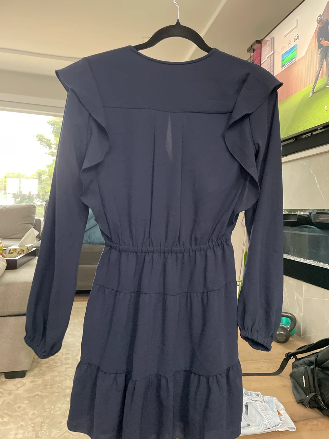 Wilfred Navy Blue Ruffle Tiered Dress - photo 3
