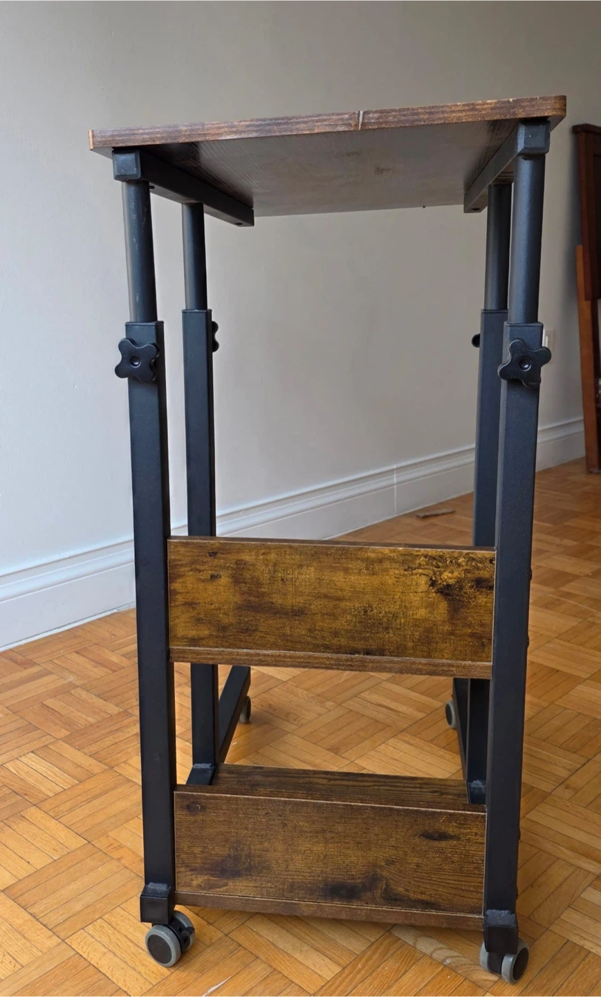 Adjustable C-Shaped Side Table with Wheels - photo 4