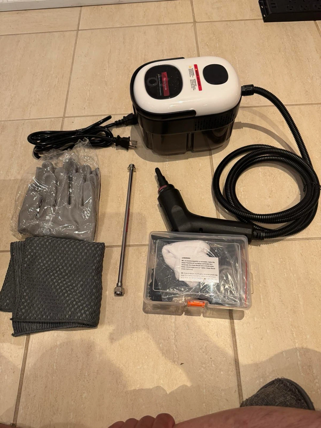 Black Steam Cleaner with Accessories - photo 2