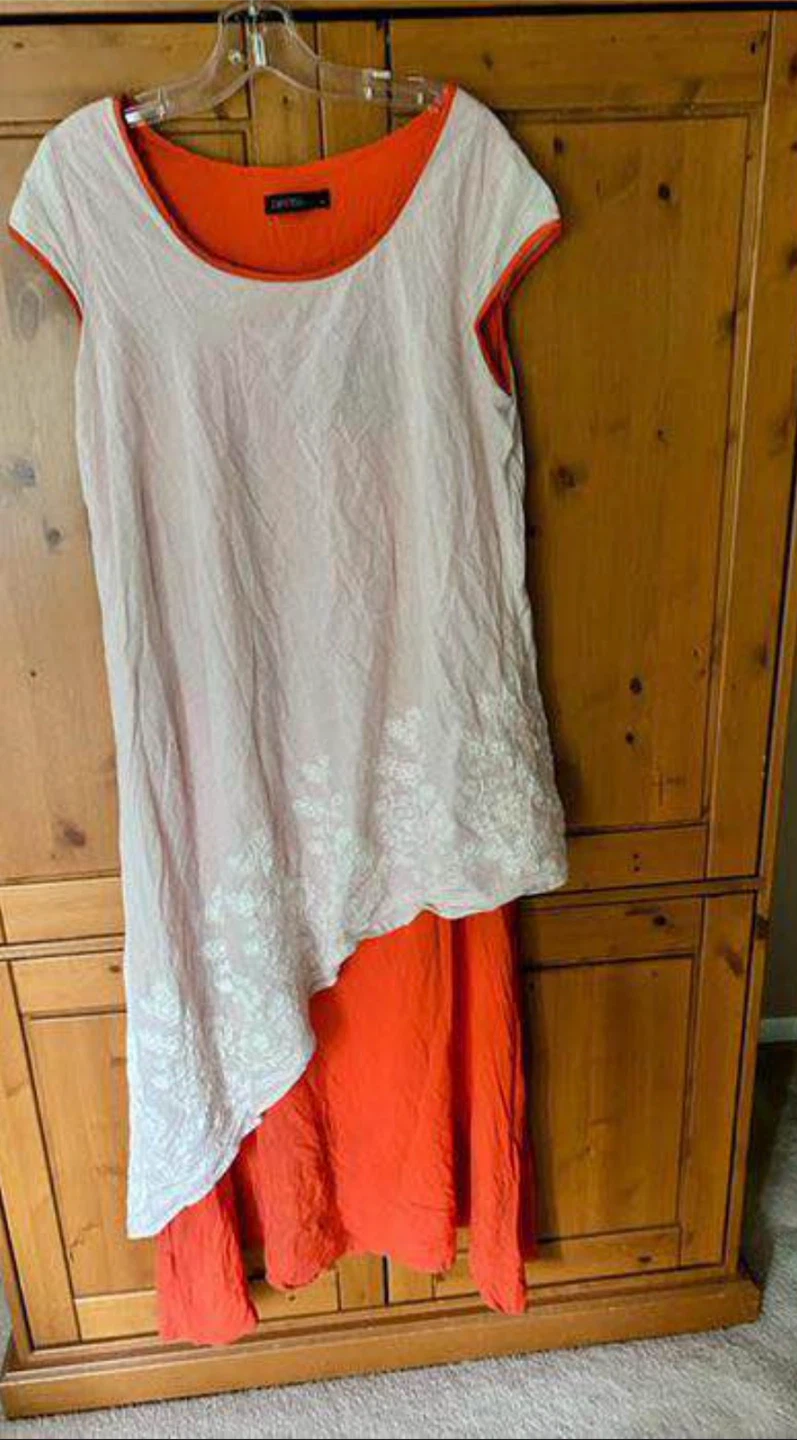 NEW COTTON Dress with embroidered 2nd layer