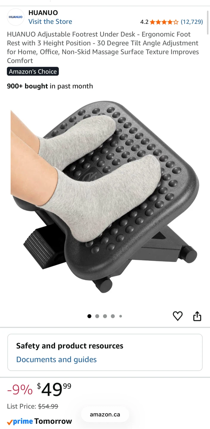 HUANUO Adjustable Footrest Under Desk