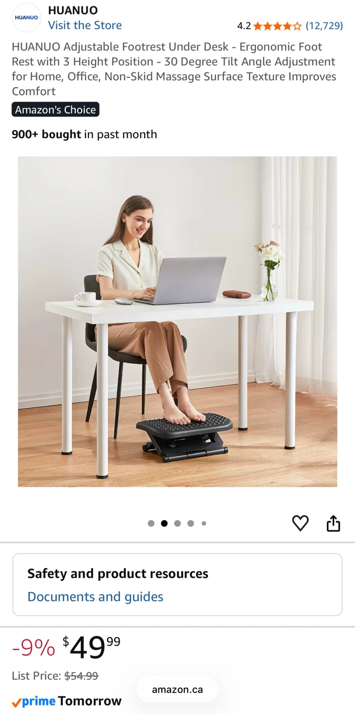 HUANUO Adjustable Footrest Under Desk - photo 4