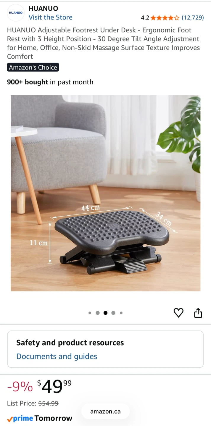HUANUO Adjustable Footrest Under Desk - photo 5