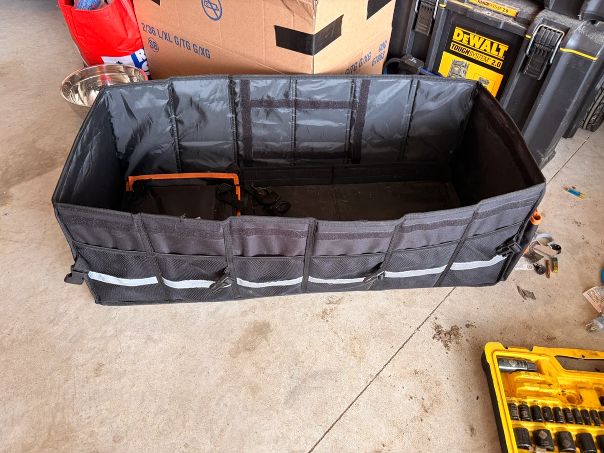 Black Car Trunk Organizer with Multiple Compartments - photo 2