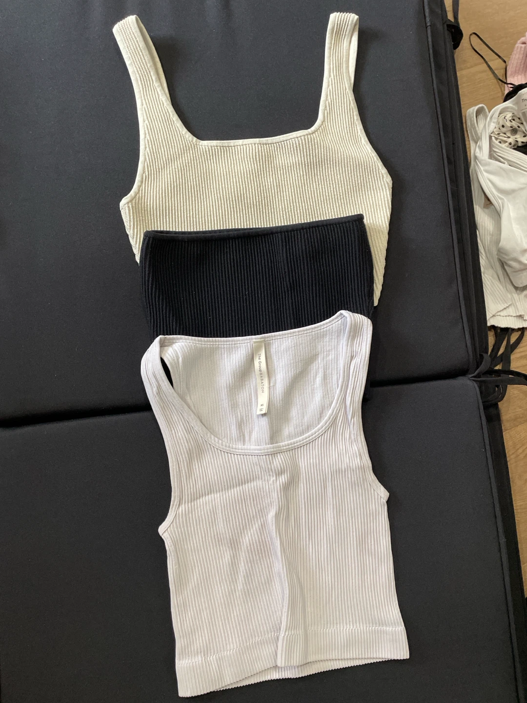 Ribbed Tank Tops Bundle - Cream, Black, White