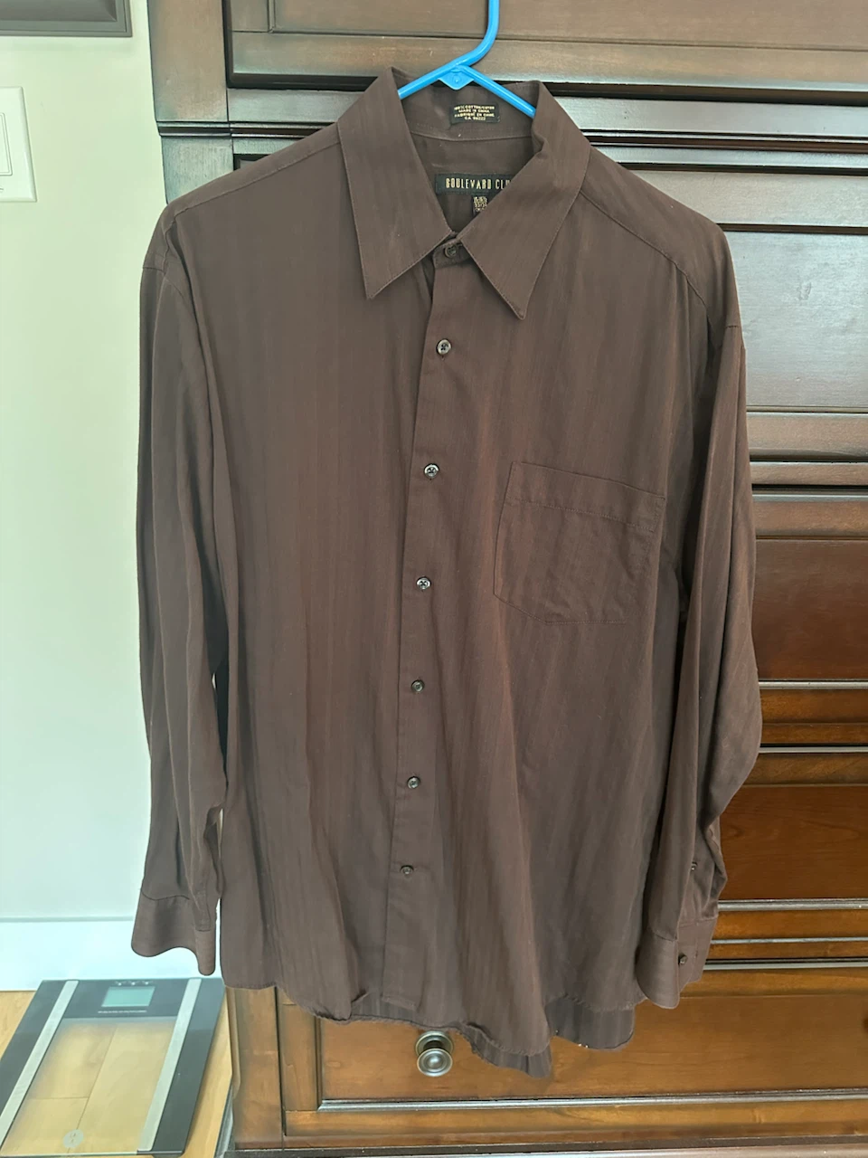 Boulevard Club Men's Button-Up Shirt - Brown - Size M/M