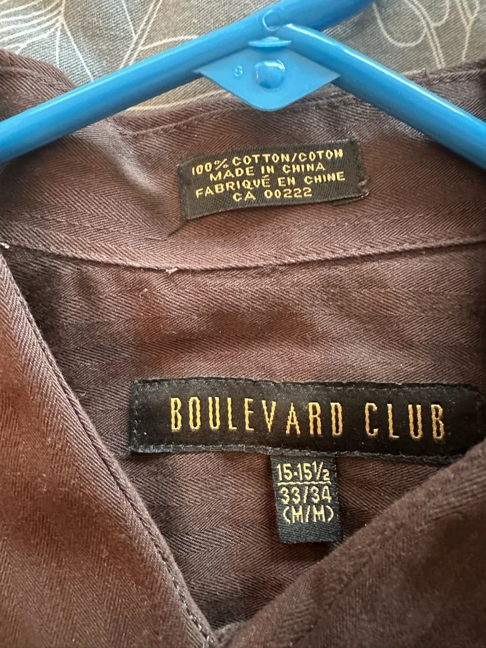 Boulevard Club Men's Button-Up Shirt - Brown - Size M/M - photo 2