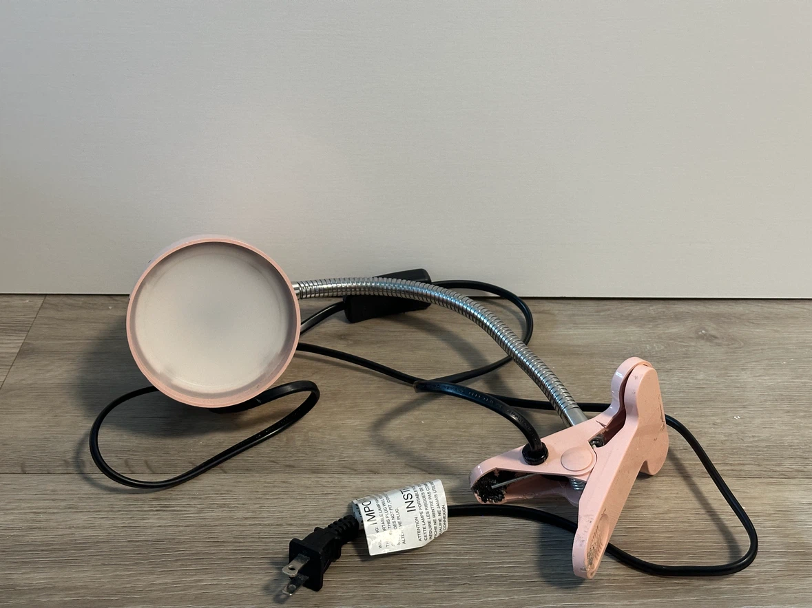 Pink Clip-On Desk Lamp
