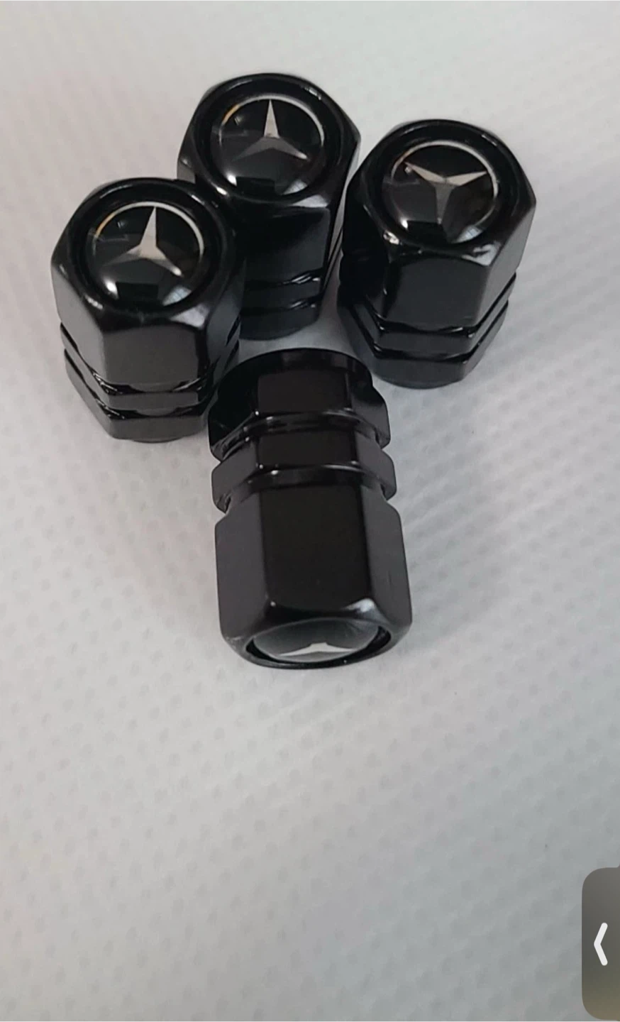 Mercedes-Benz Black Tire Valve Caps (Set of 4)