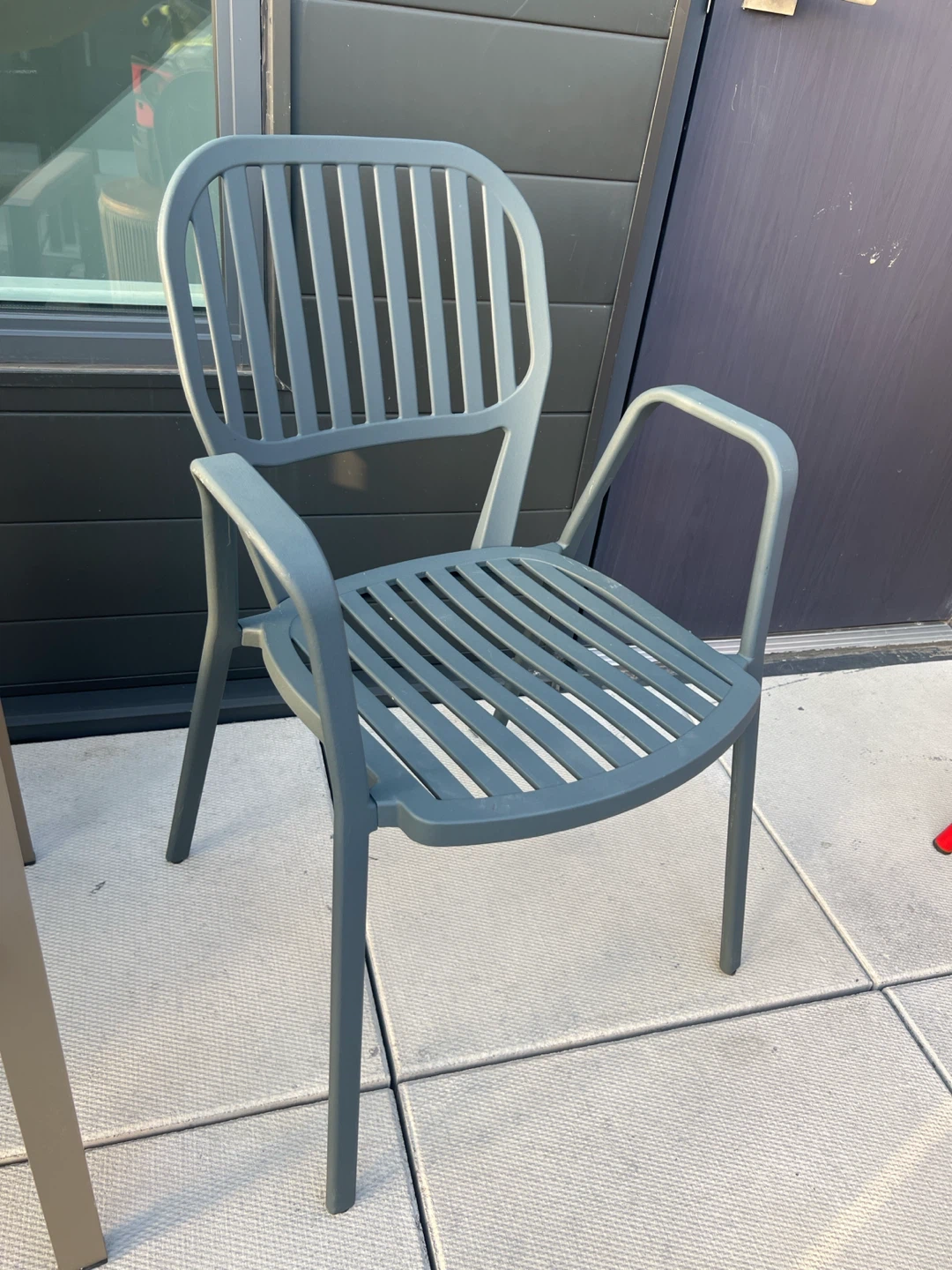 Grey Metal Outdoor Chair