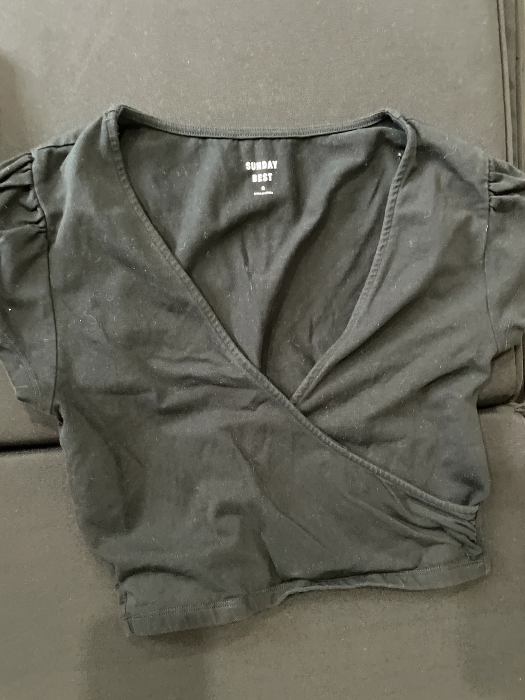 Sunday Best Black Wrap Crop Top