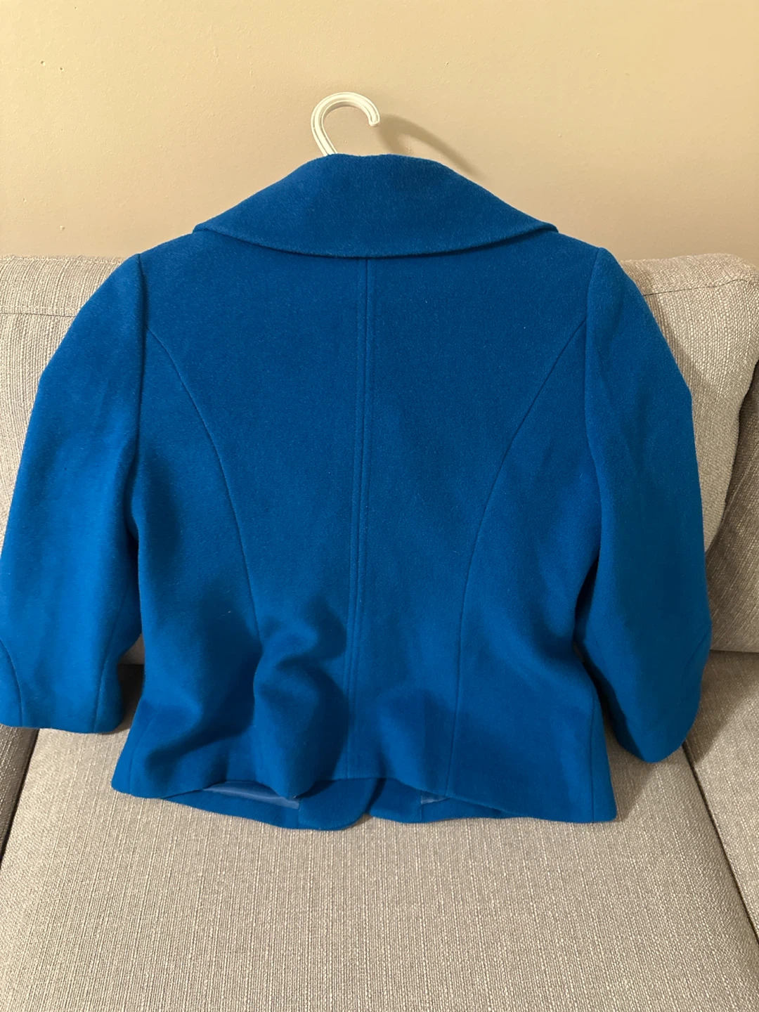JINGU Royal Blue Cropped Blazer（70% wool) - photo 2