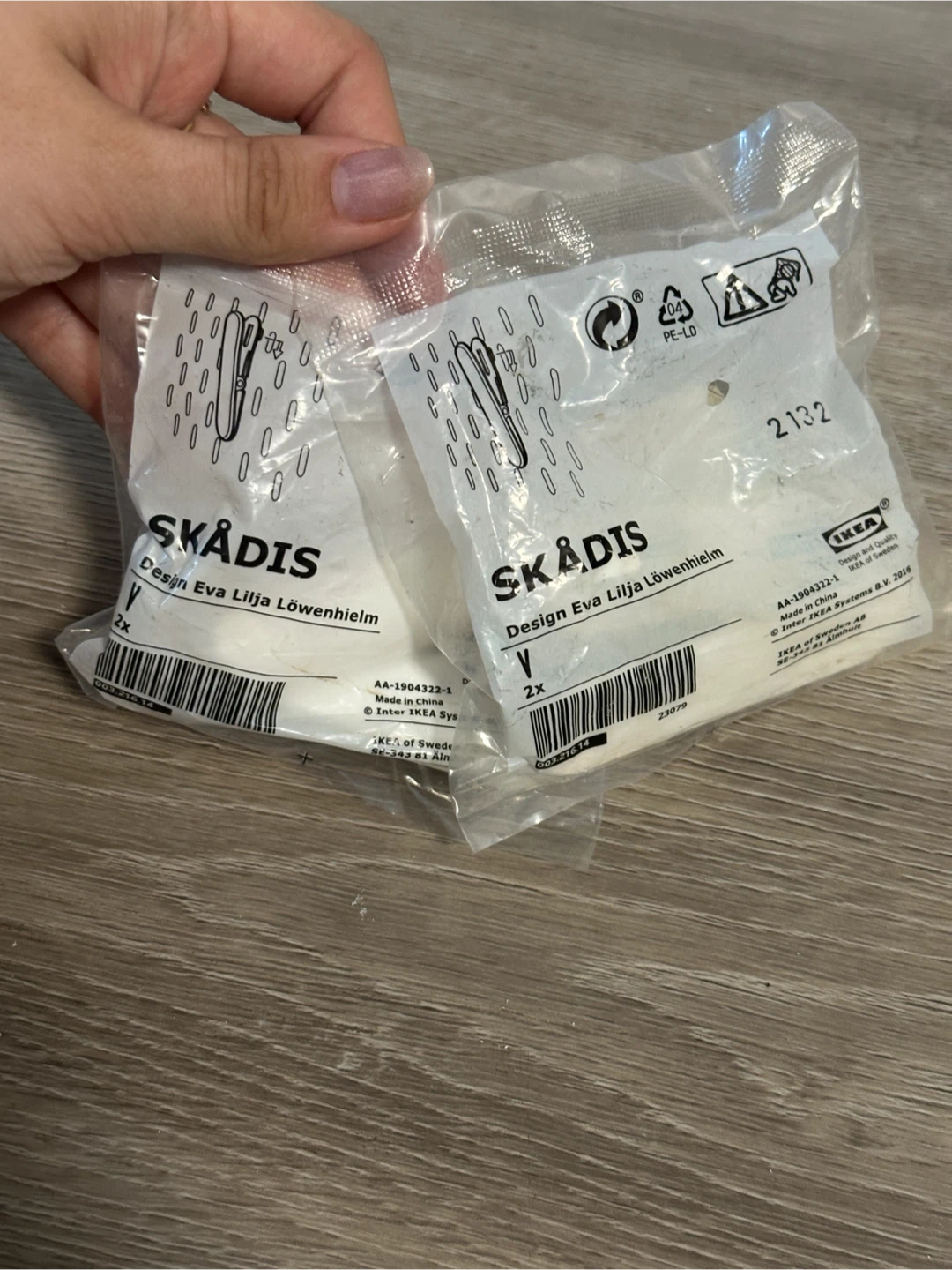 IKEA SKÅDIS White Pegboard Hooks (2 Sets)