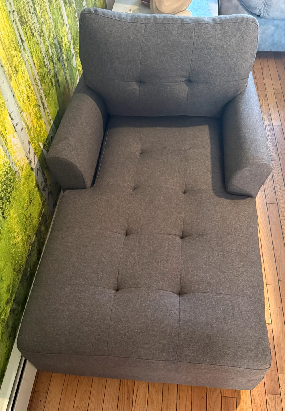 Convertible Chaise Lounge Chair / Sleeper Chair – Dark Gray