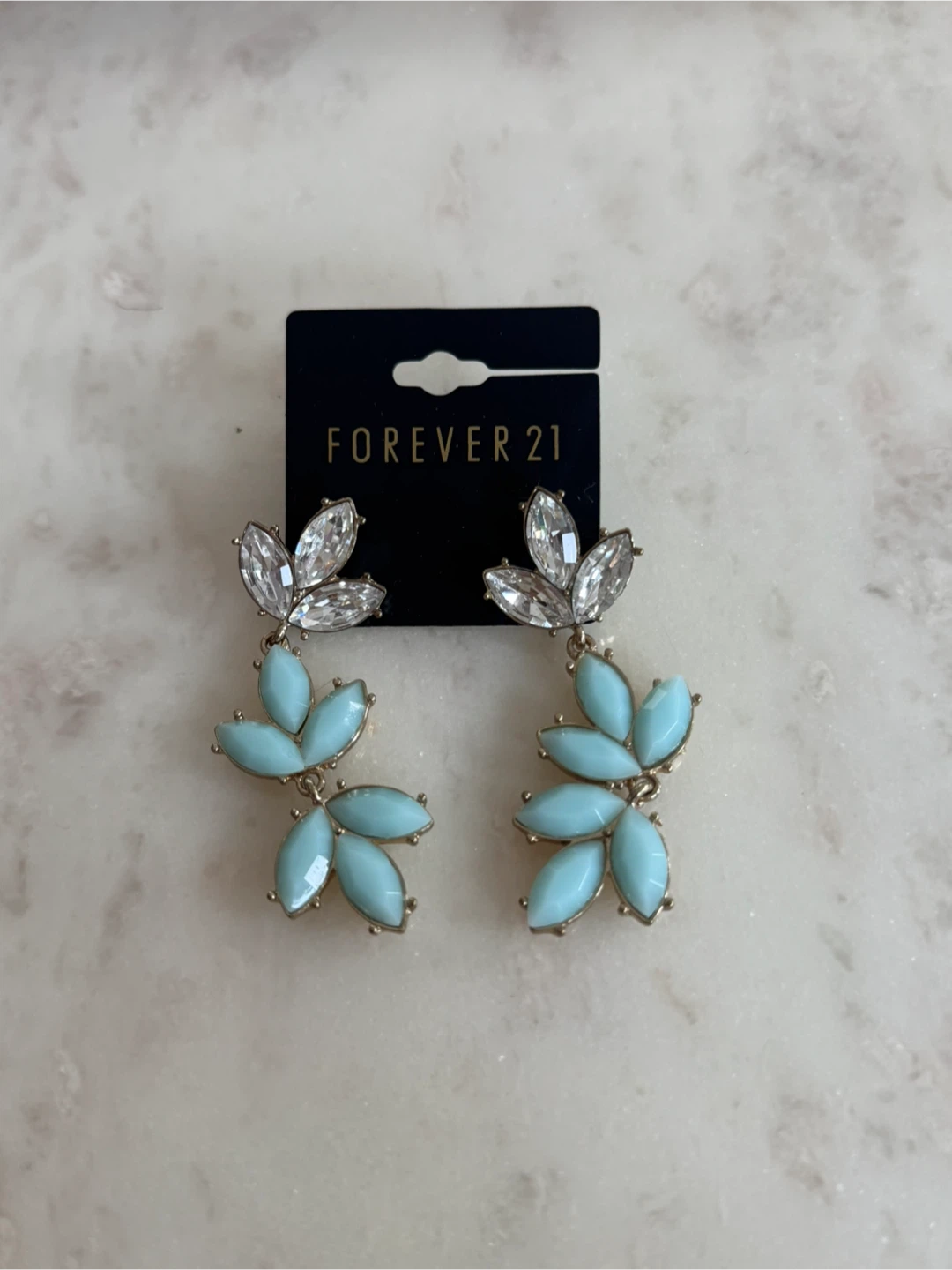 New - Forever 21 Blue Petal Earrings