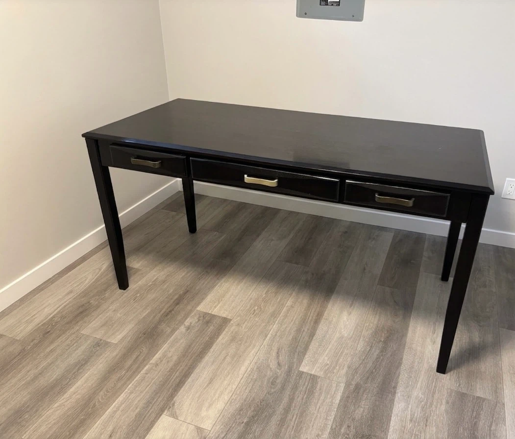Black Desk with 3 Drawers