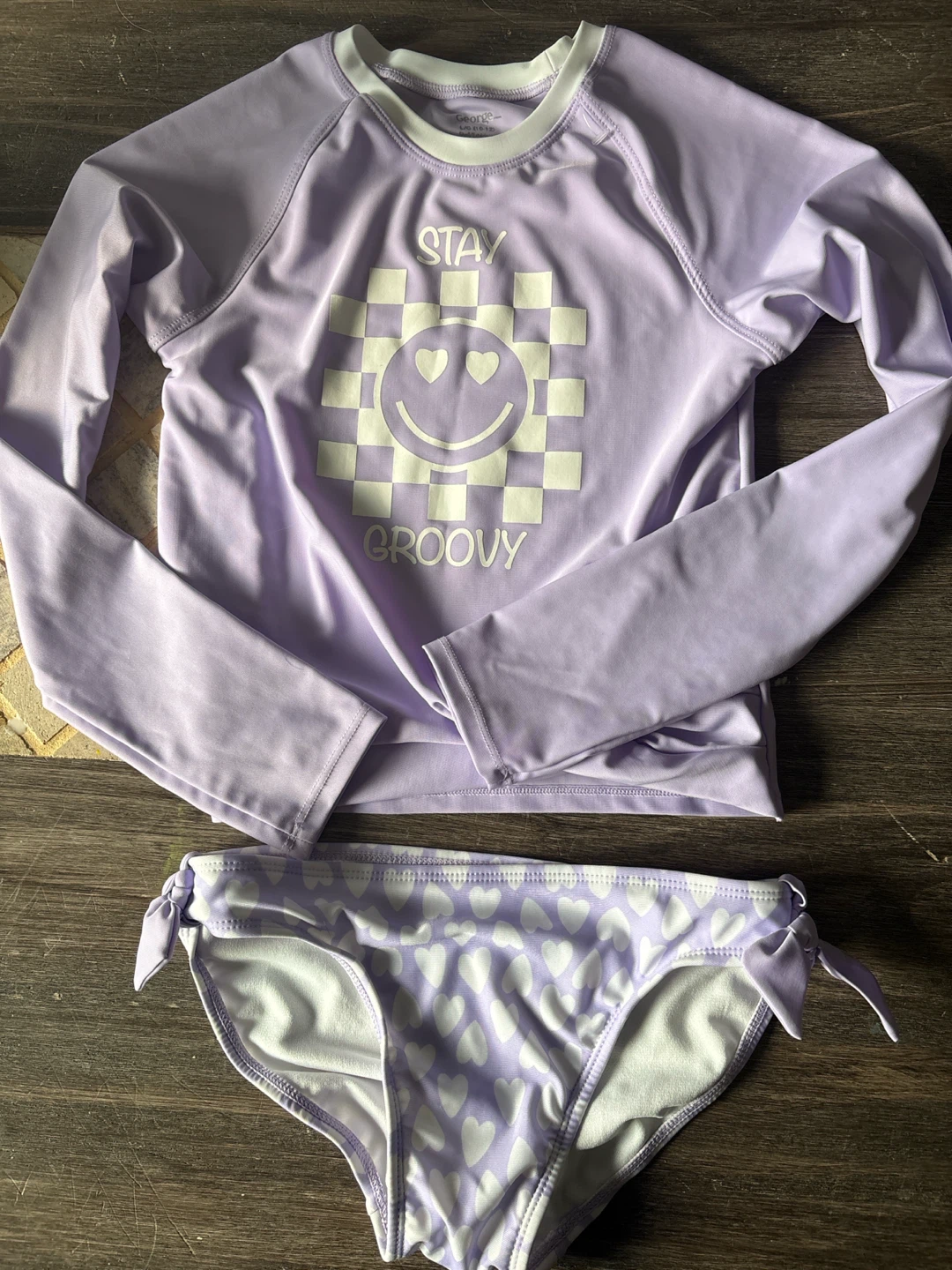 George Girls Lavender Swimsuit Set