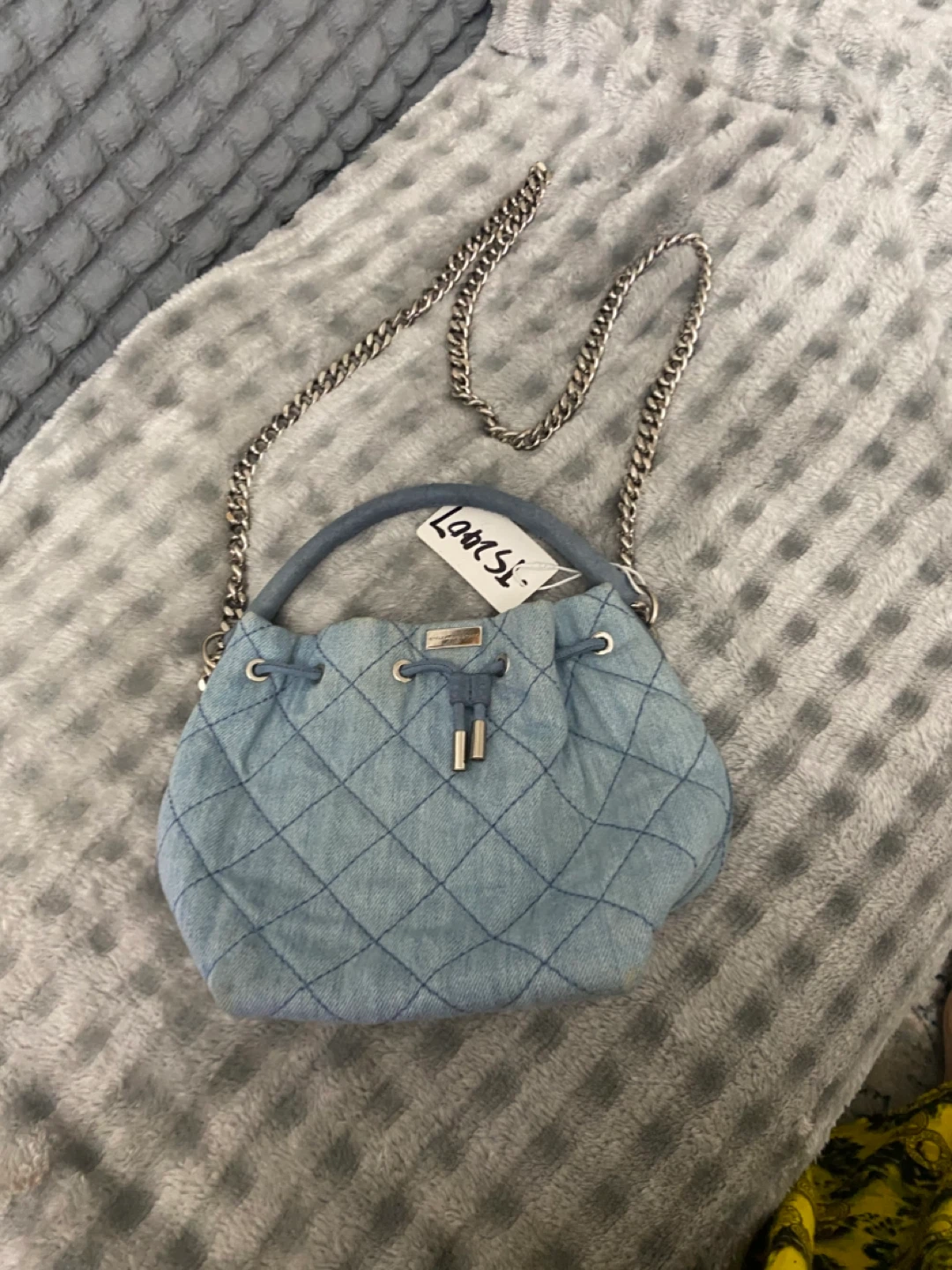 STELLA MCCARTNEY Quilted Denim Drawstring Bag
