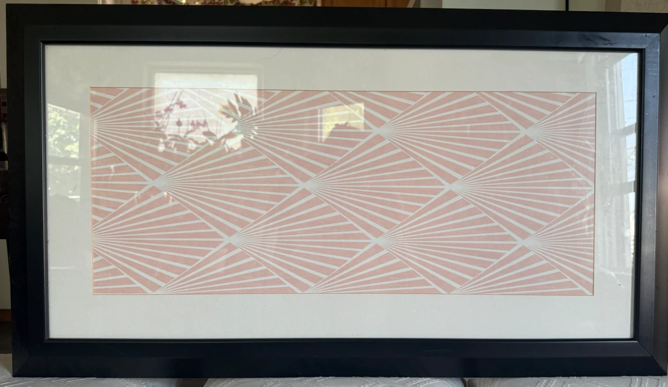 Modern Geometric Framed Wall Art – Pink & White Abstract Print - photo 2