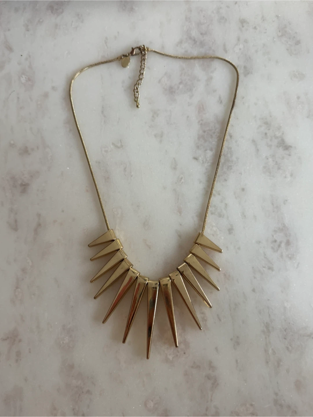 Gold Spike Statement Necklace