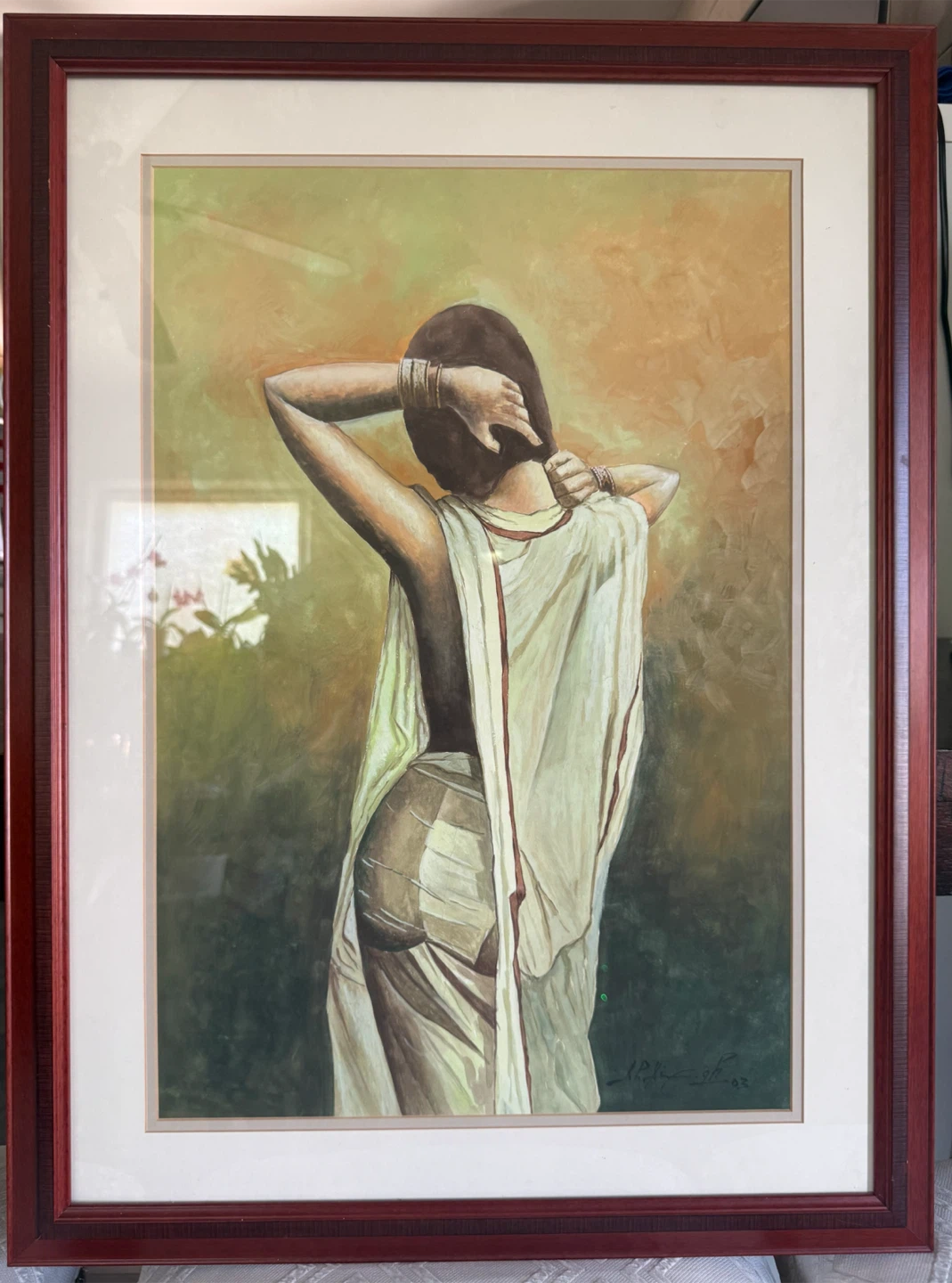 Contemporary Framed Figurative Wall Art – Woman Portrait