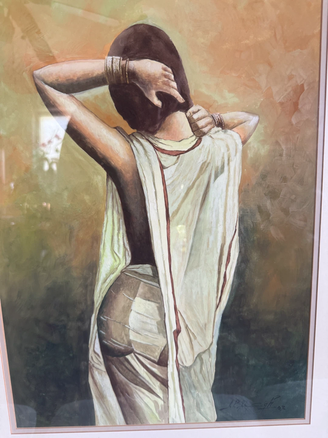 Contemporary Framed Figurative Wall Art – Woman Portrait - photo 2