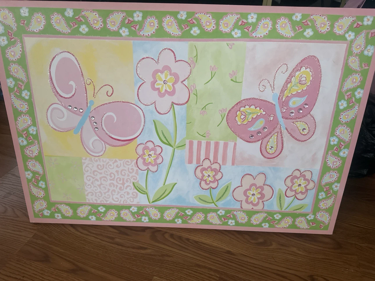 Canvas Wall Art Butterflies and Flowers