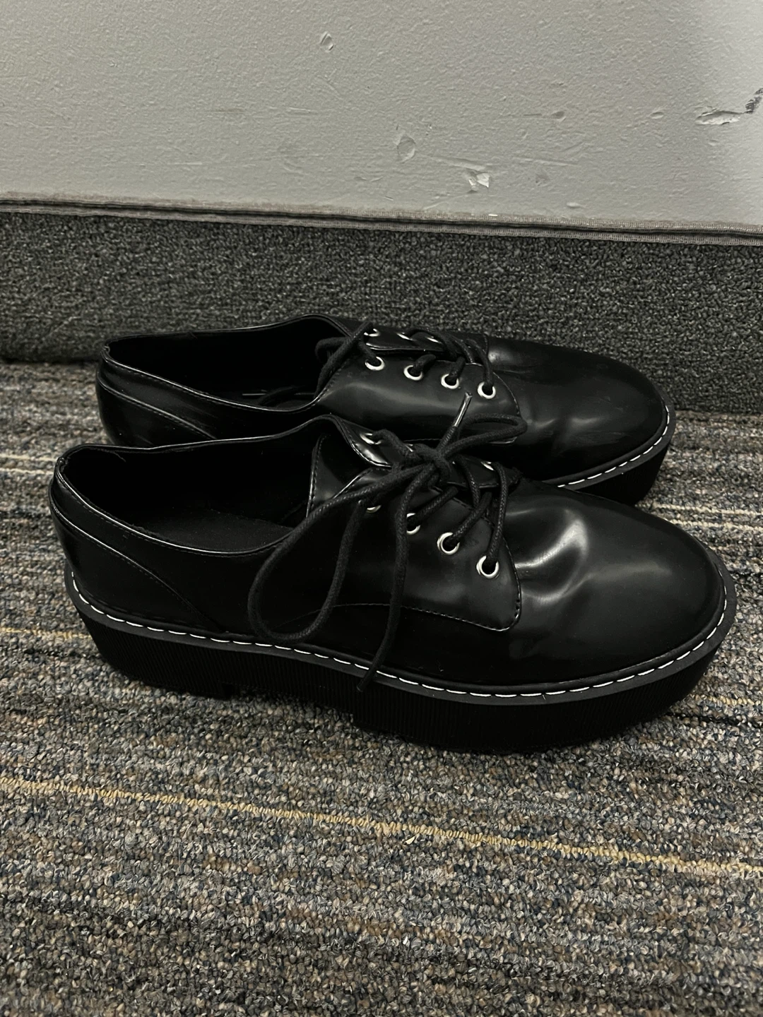 Divided Black Platform Shoes - Size 40