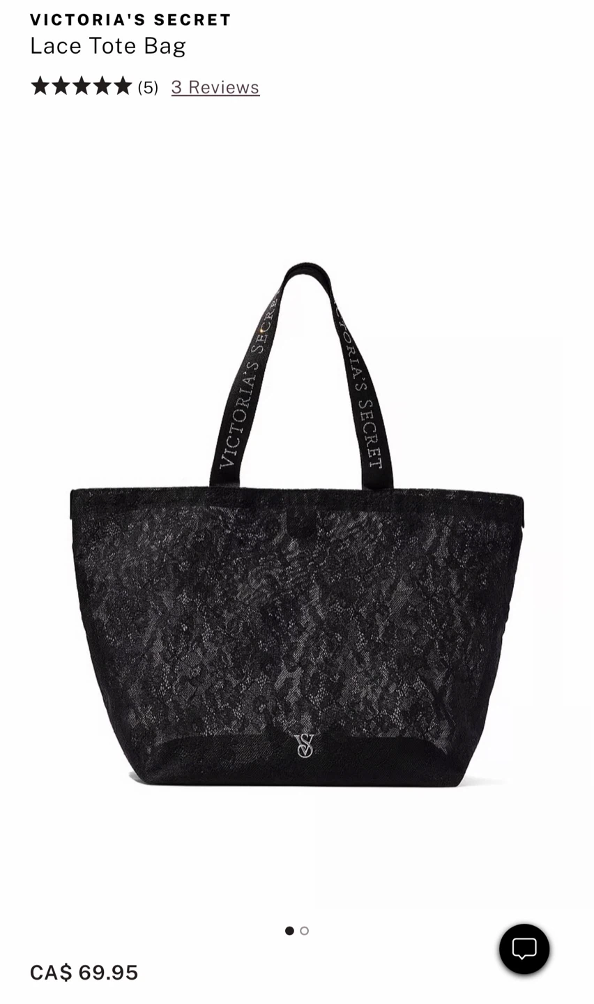 NEW Victoria’s Secret Large Black Lace Tote Bag - photo 3