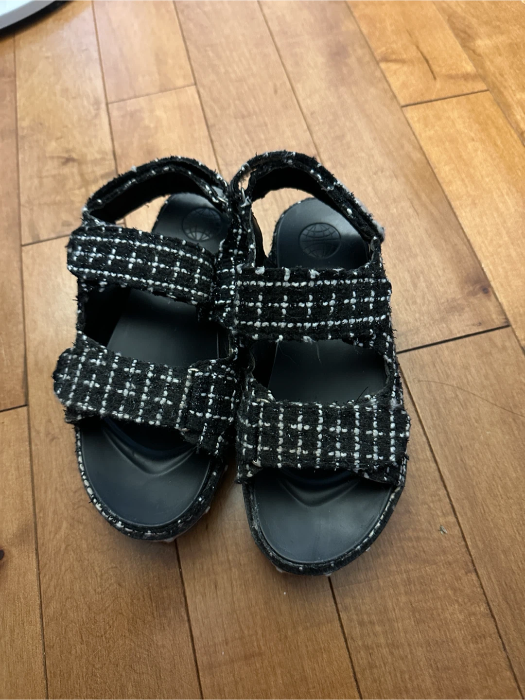 Black and White Tweed Sandals - photo 2