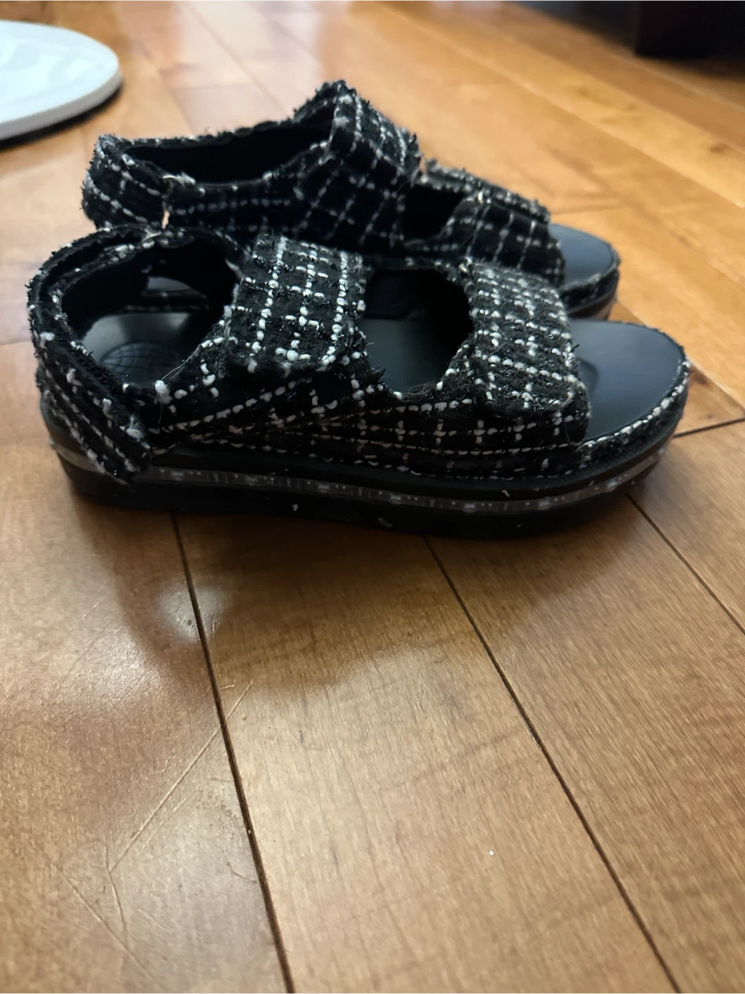 Black and White Tweed Sandals - photo 3