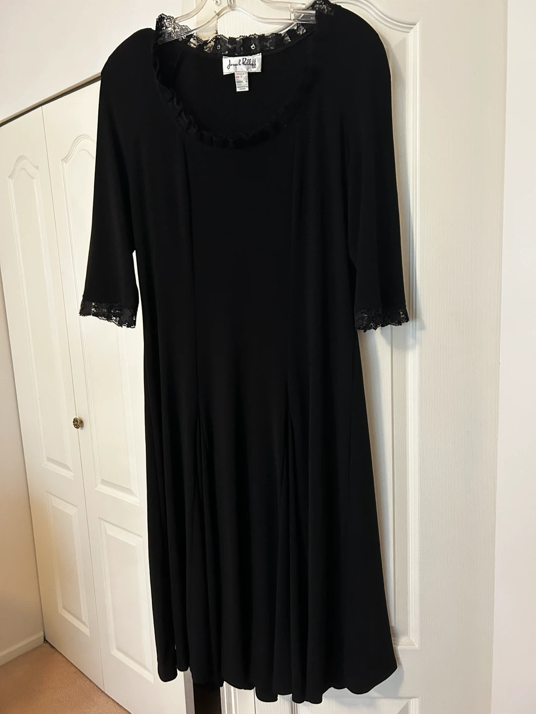 NEW DESIGNER Black Dress with Lace Trim - photo 2