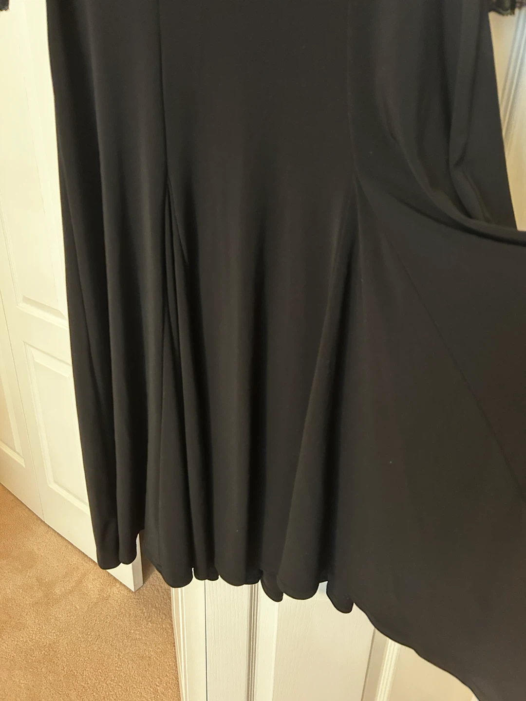 NEW DESIGNER Black Dress with Lace Trim - photo 3
