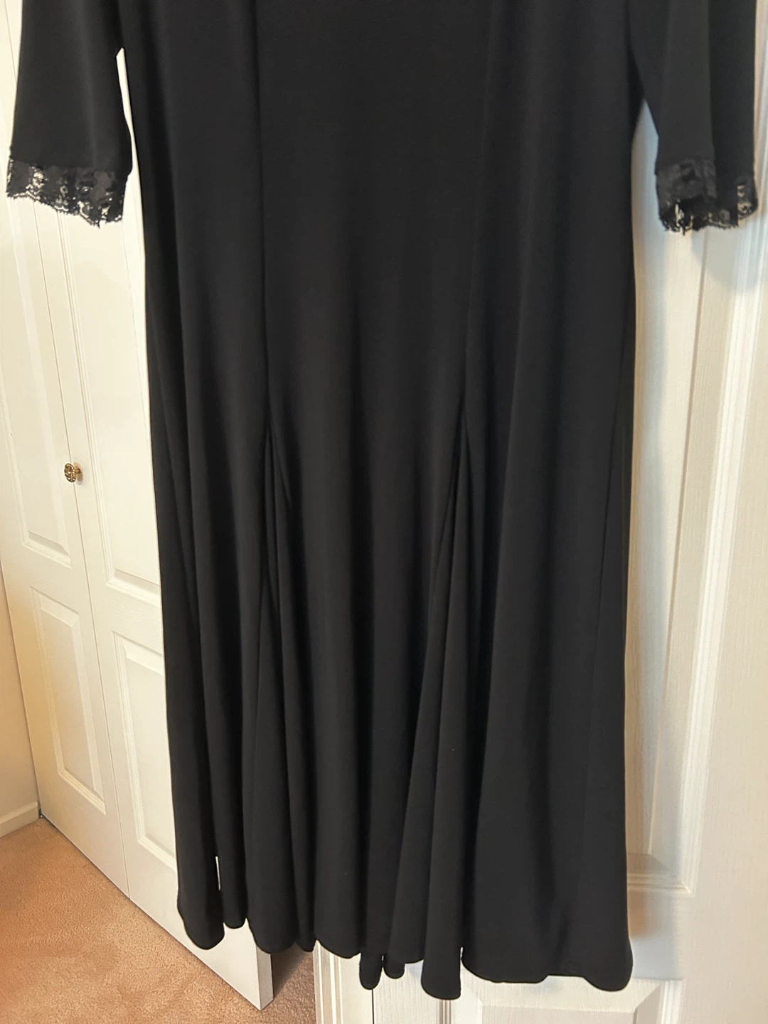 NEW DESIGNER Black Dress with Lace Trim - photo 5