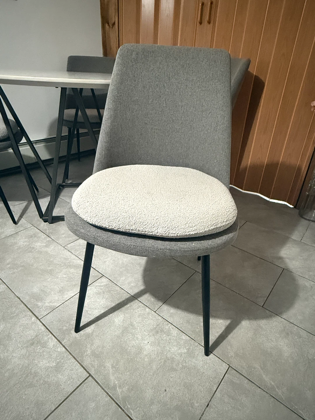Modern Round Dining Table Set with 4 Upholstered Chairs - photo 4